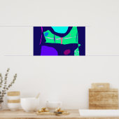 Navy Blue Fine Durant Distant Moon Loneliness Poster (Keuken)