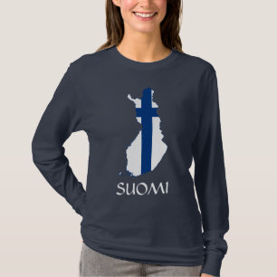 NAVY BLUE Finland Suomi Long Sleeve T-Shirt