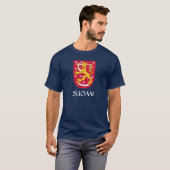 NAVY BLUE Finland Wapenmunt Suomi T-Shirt (Voorkant volledig)
