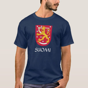 NAVY BLUE Finland Wapenmunt Suomi T-Shirt