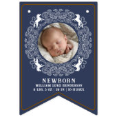 Navy Blue First Rodeo Fotobanner – Westerne Cowbo Vlaggetjes (Tweede vlag)