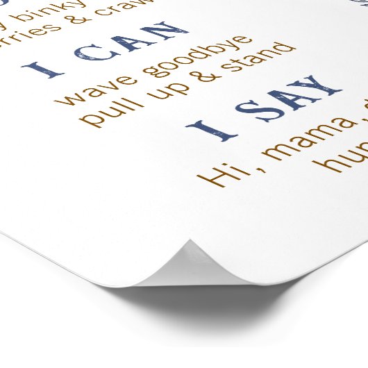 Navy Blue First Rodeo Milestone Poster - Western C (Hoek)