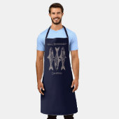 Navy Blue Fish Zeevruchtenrestaurant Schort (Gedragen)
