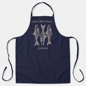 Navy Blue Fish Zeevruchtenrestaurant Schort (Voorkant)