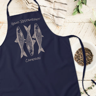 Navy Blue Fish Zeevruchtenrestaurant Schort