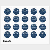 Navy Blue Fleur de Lis Fairy Light | AFSTUDEREN Ronde Sticker (Vel)