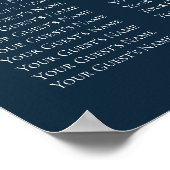 Navy Blue Fleur de Lis Fairy Light | Zitschaart Poster (Hoek)