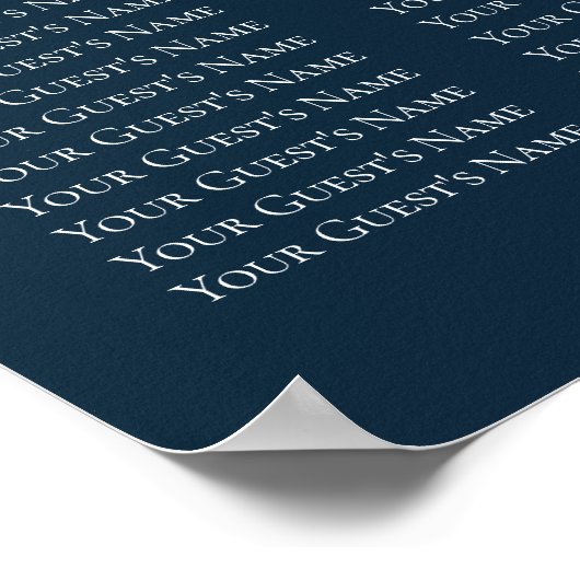 Navy Blue Fleur de Lis Fairy Light | Zitschaart Poster (Hoek)