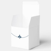 Navy Blue Fleur de Lis Foto Bruiloft Favor Box Bedankdoosjes (Geopend)