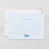 Navy Blue Floral 3,5" x 5" Response Kaart (Achterkant)