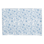 Navy Blue Floral Aesthetic Reversible Kussensloop (Voorkant-Links)