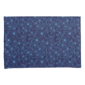 Navy Blue Floral Aesthetic Reversible Kussensloop (Voorkant-Rechts)