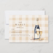 Navy Blue Floral Afstuderen RSVP Kaartje (Voorkant)