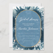 Navy Blue Floral Arrangement Vrijgezellenfeest Kaart (Voorkant)