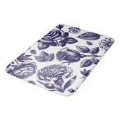 Navy Blue Floral  Badmat (Gekanteld)