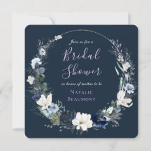 Navy Blue Floral Botanical Vrijgezellenfeest