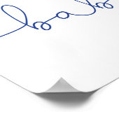 Navy blue floral boy baby shower welkomstbord poster (Hoek)