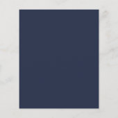 Navy Blue Floral Budget Sla datum uitnodiging op Flyer (Achterkant)