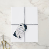 Navy Blue Floral Butterflies Quince 16th Birthday  Cadeaulabel (Met Touw)