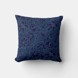 Navy Blue Floral Damask Kussen