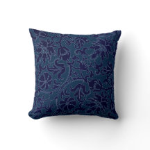 Navy Blue Floral Damask
