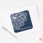 Navy Blue Floral Dank u Vrijgezellenfeest gunst Vierkante Sticker (Envelop)