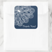 Navy Blue Floral Dank u Vrijgezellenfeest gunst Vierkante Sticker (Tas)