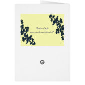 Navy Blue Floral Deco Wedding Menu Card (Achterkant)