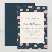  Navy Blue Floral Garden Vrijgezellenfeest Kaart (Voorkant / Achterkant)