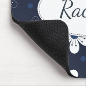 Navy Blue  Floral, gepersonaliseerd Muismat (Hoek)