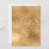 Navy Blue Floral Gold Glitter Balloons Birthday Kaart (Achterkant)