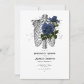 Navy Blue Floral Gothic Bachelorette Weekend Kaart (Voorkant)