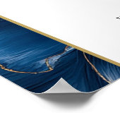 Navy Blue Floral Happy Retirement Welkomstbord Poster (Hoek)