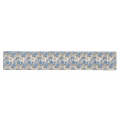Navy Blue Floral Home Decor Table Runner Lange Tafelloper (Horizontaal)