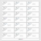 Navy Blue Floral Line Art gastadres Sticker (Vel)