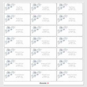 Navy Blue Floral Line Art gastadres Sticker