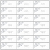 Navy Blue Floral Line Art gastadres Sticker (Voorkant)