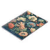 Navy blue floral notitieboek (Linkerzijde)