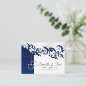Navy Blue Floral-ontwerp - Gegevens Informatiekaartje (Staand voorkant)