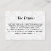 Navy Blue Floral-ontwerp - Gegevens Informatiekaartje (Achterkant)