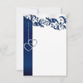 Navy Blue Floral-ontwerp - sla de datum op Save The Date (Achterkant)