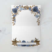 Navy Blue Floral Pumpkin Twinkle Lichten Hartelijk Kaart (Binnen)