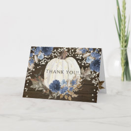 Navy Blue Floral Pumpkin Twinkle Lichten Hartelijk Kaart