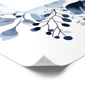 Navy Blue Floral Retirement Party Welkomstbord Poster (Hoek)