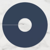 Navy Blue Floral Roze Bruiloft Wijnglas Label (Achterkant)