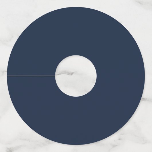 Navy Blue Floral Roze Bruiloft Wijnglas Label (Achterkant)