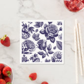 Navy Blue Floral  Servet (Insitu)