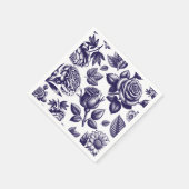 Navy Blue Floral  Servet (Hoek)