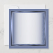 Navy Blue Floral Silver Grey Engagement Party Kaart (Achterkant)