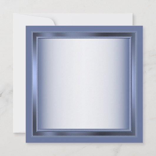 Navy Blue Floral Silver Grey Engagement Party Kaart (Achterkant)